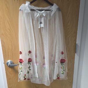 Only Little Once - Red Rose Embroidered Princess Cape